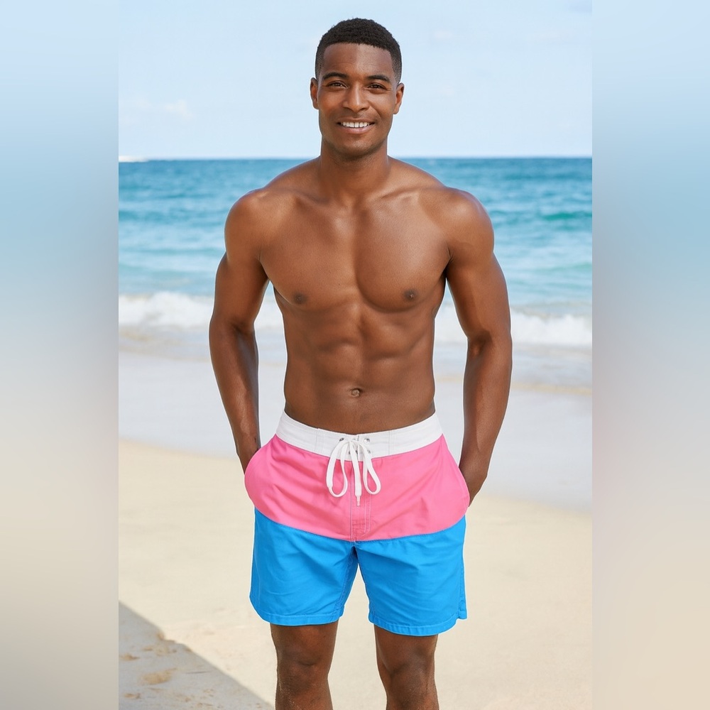 Old Navy‎ 80’s highlighter boardshorts swim trunks men’s size large